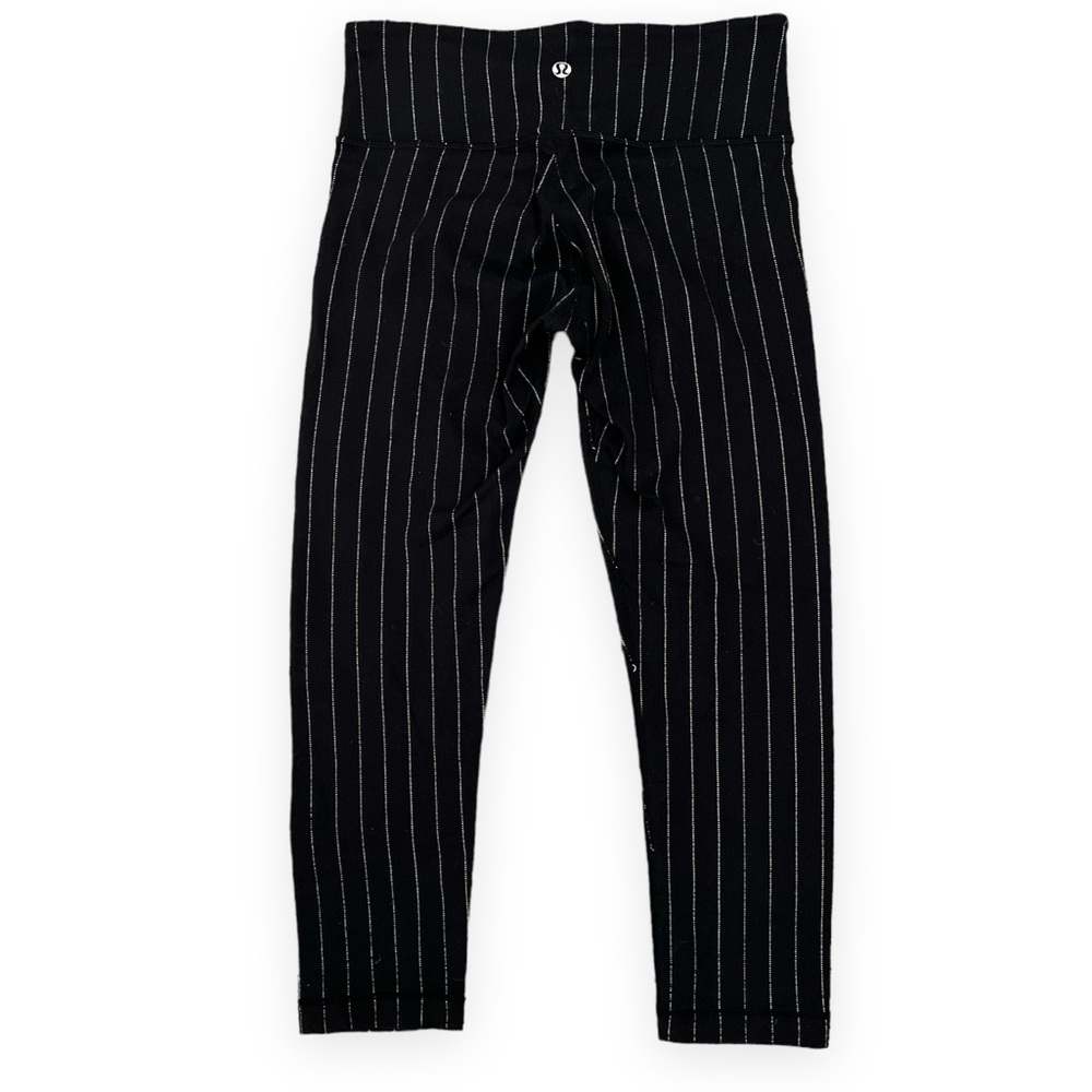 44. Lululemon Crop Black & White Pinstripe Leggings